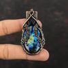 Labradorite Pendant Copper Wire Wrapped Pendant Handmade Decent Jewelry Gemstone Pendant Copper Wire Jewelry Gift For Him Birthstone Pendant