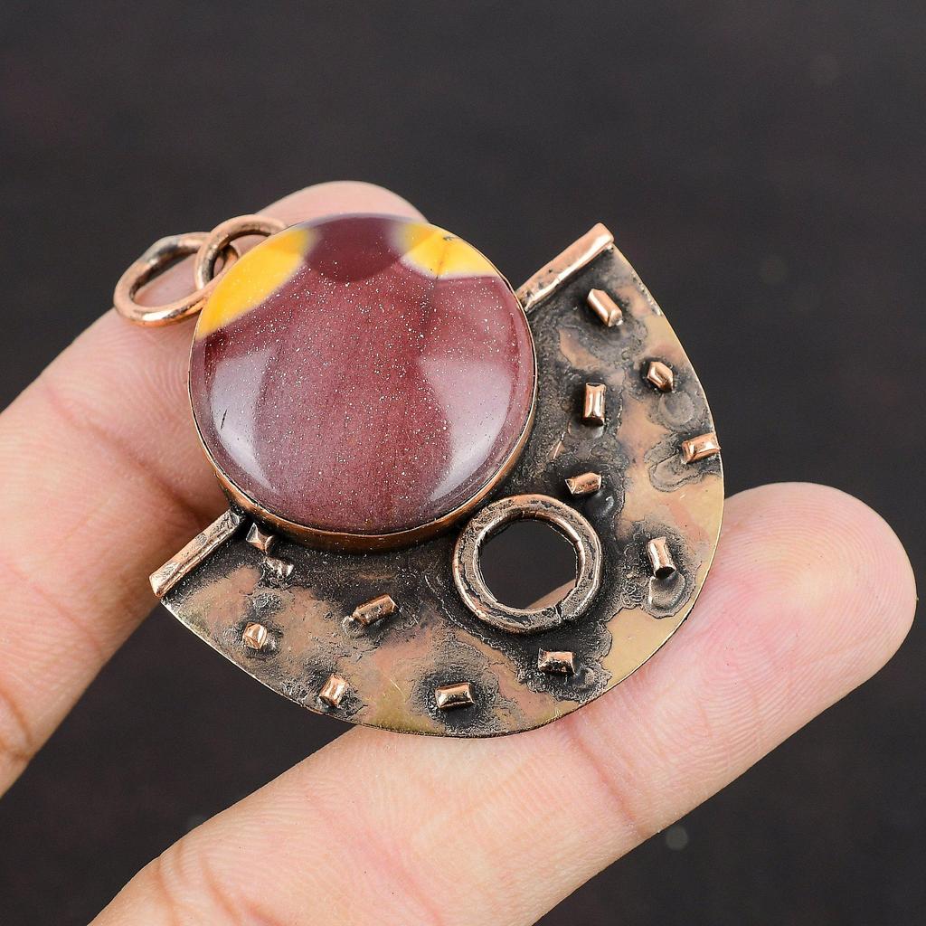 Подвеска из мукаита Медная подвеска Подвеска из драгоценного камня Модные медные украшения Совершенно новая подвеска Украшения из мукаита Подарок для него Украшения ручной работы