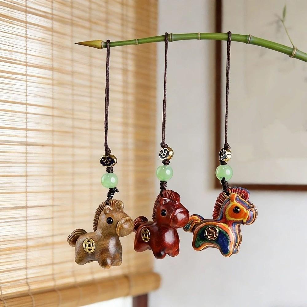 Traditional Mobile Phone Chain Handmade Zodiac Key Ring Horse Keychain Bag Decoration