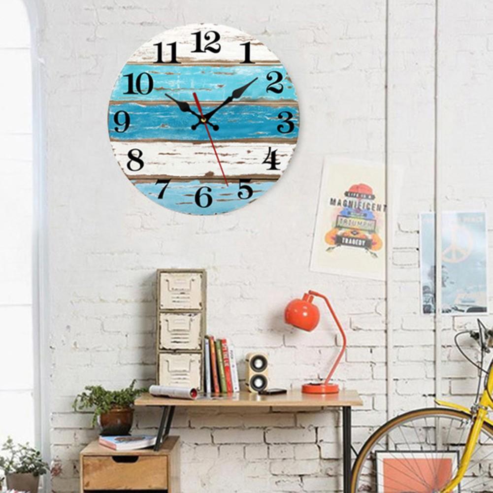 Stylish and Silent Beach Blue Wall Clock for Your Kitchen - Battery Operated