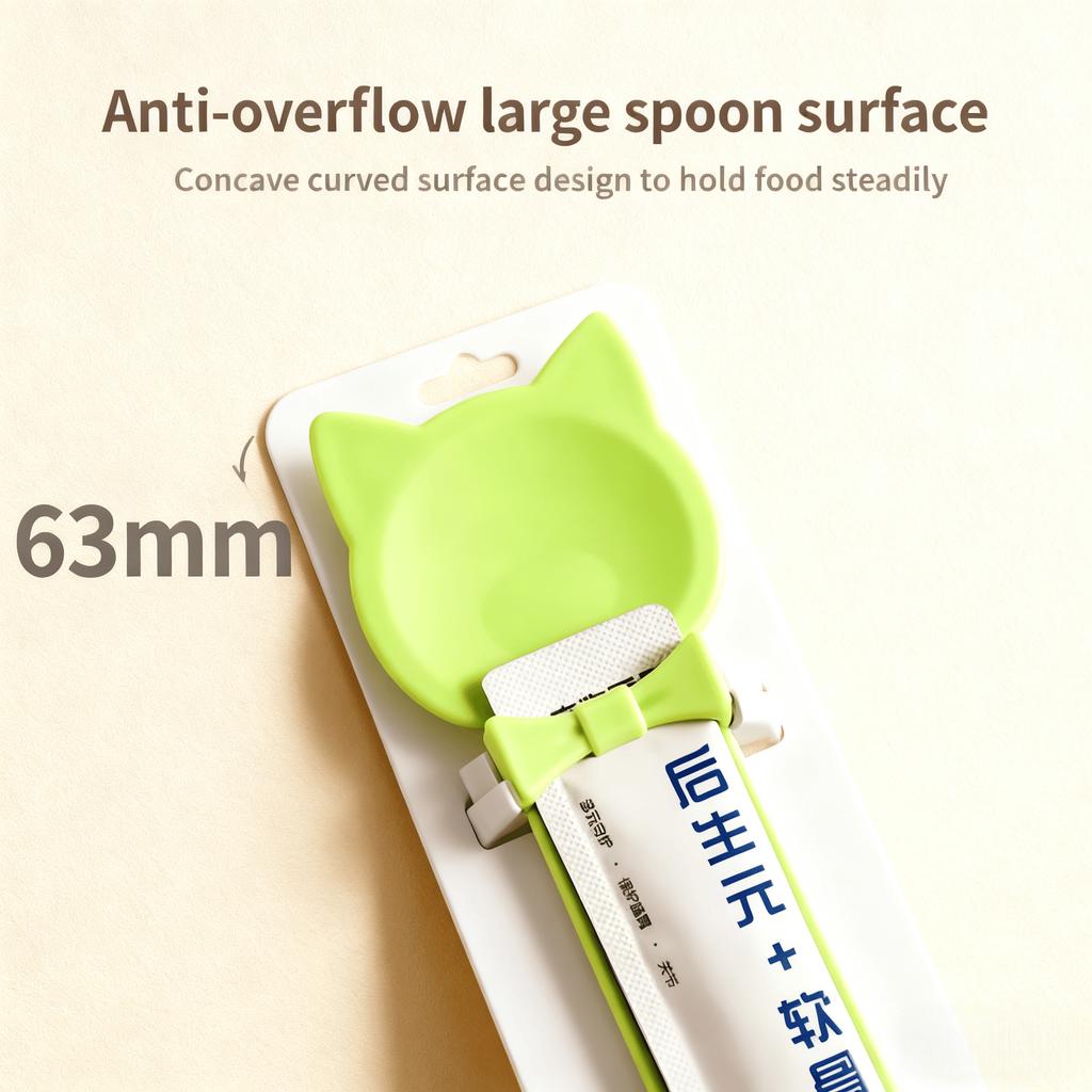 New cat food squeezer spoon for cat food; meat paste squeezer pet feeding spoon for cats supplies