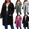 Women's Fashion Casual Long Cardigan Large Size Long Sleeve Knit Jacket