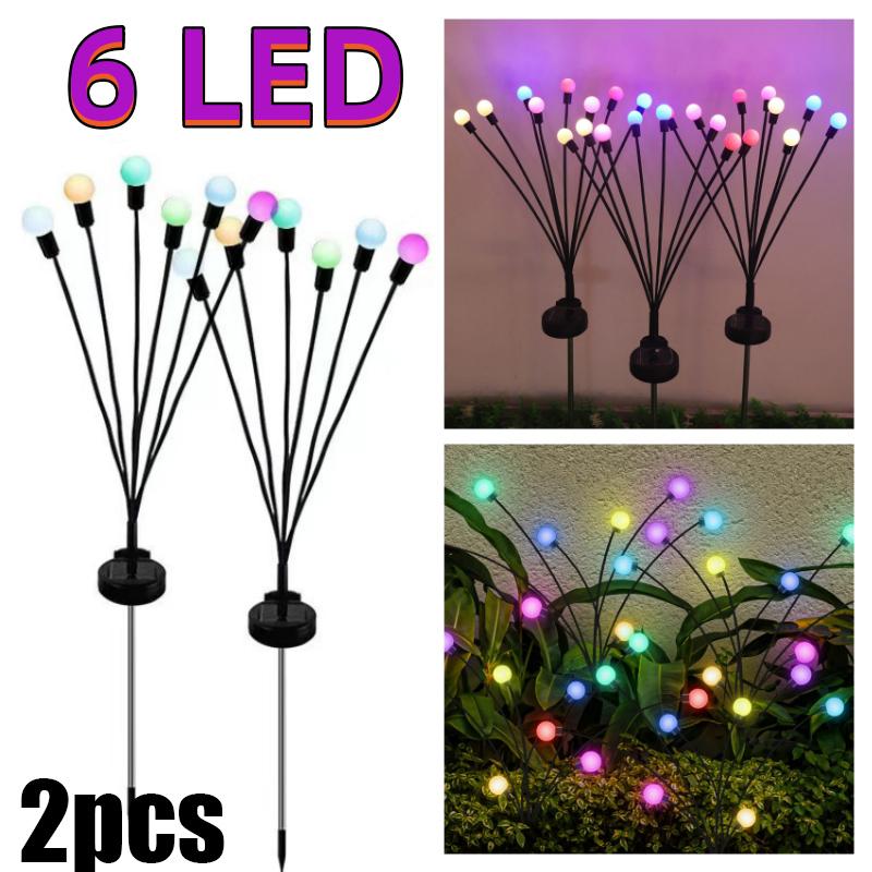 10/8/6 светодиодных солнечных фонарей, уличные светильники со светлячками, садовые украшения, водонепроницаемые фейерверки для сада, дома и газона, Новый год, Рождество