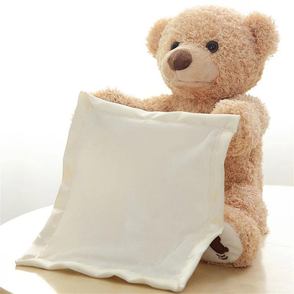Bear Plush Interactive Soft Toy Hide And Seek Talking Electric Handkerchief  Bear Doll Kids For Gift