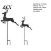 Holiday Decorative Stakes 2Pcs/Set Christmas Elk Garden Stake, Black Reindeer Silhouette Yard Art, Leaping Deer Ground Stake Flower Bed Sign