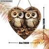 Vintage Couple Owl Wooden Sign with Heart-shaped, Love Ornament for Front Door Wall Hanging Decor, Ideal Home Ornament