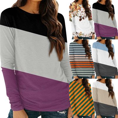 Женские рубашки с длинным рукавом и круглым вырезом, базовая футболка, повседневный топ, модные осенние наряды, приталенные футболки