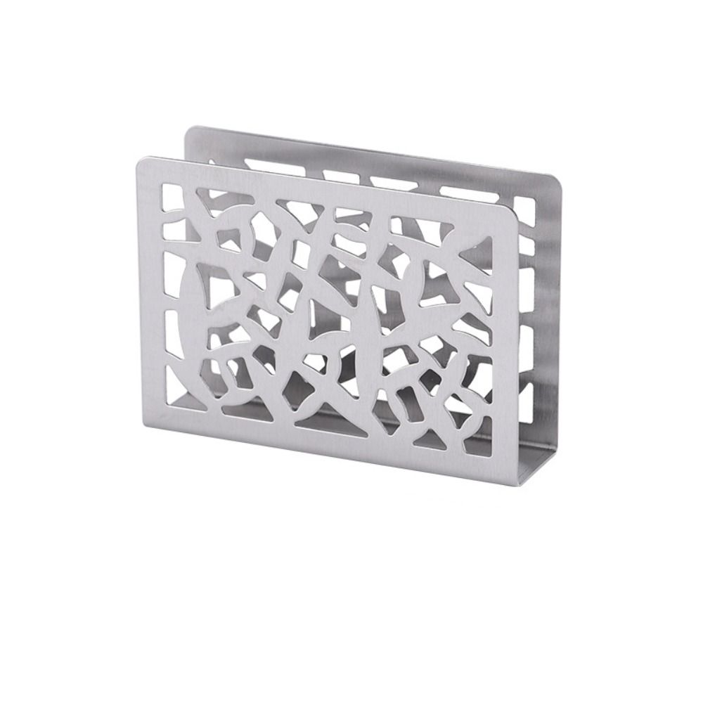 Modern Stainless Steel Napkin Holder Hollow Paper Storagerack Silver Paper Towel Holder  Kitchen