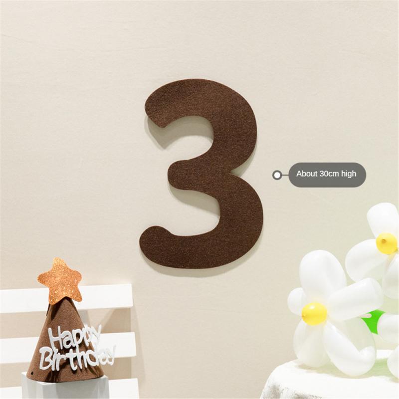 Фетровый баннер на день рождения, шариковая веревка, фетр, цифровой декор для вечеринки в честь Дня Рождения, детский подвесной флаг, тянущий цветок, принадлежности для детского душа