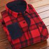 Американский размер Мужская рубашка с длинным рукавом Осень Зима Теплая Плюс Флис Утолщенная Клетка Большой размер Мода Не требующая глажки