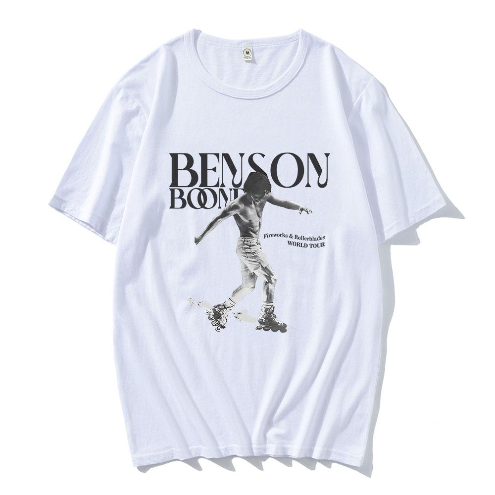 Футболки с изображением певца Бенсона Буна из тура 2024 года, футболки с изображением альбома Fireworks and Rollerblades, летние хлопковые футболки с коротким рукавом для мужчин