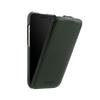 MELKCO For iPhone Air Case Compatible with MagSafe Vertical Flip Genuine Cow Leather + PC Phone Cover