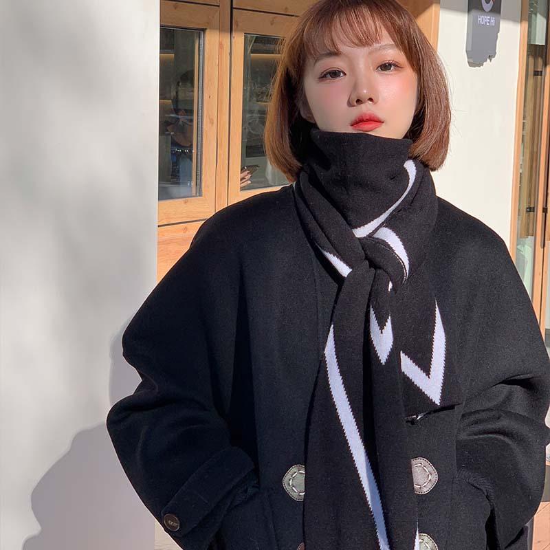 Winter New Beautiful Velvet Pure Wool Scarf Cashmere Scarf Knitted Scarf Fashion Scarf Warm Soft and Skin-friendly