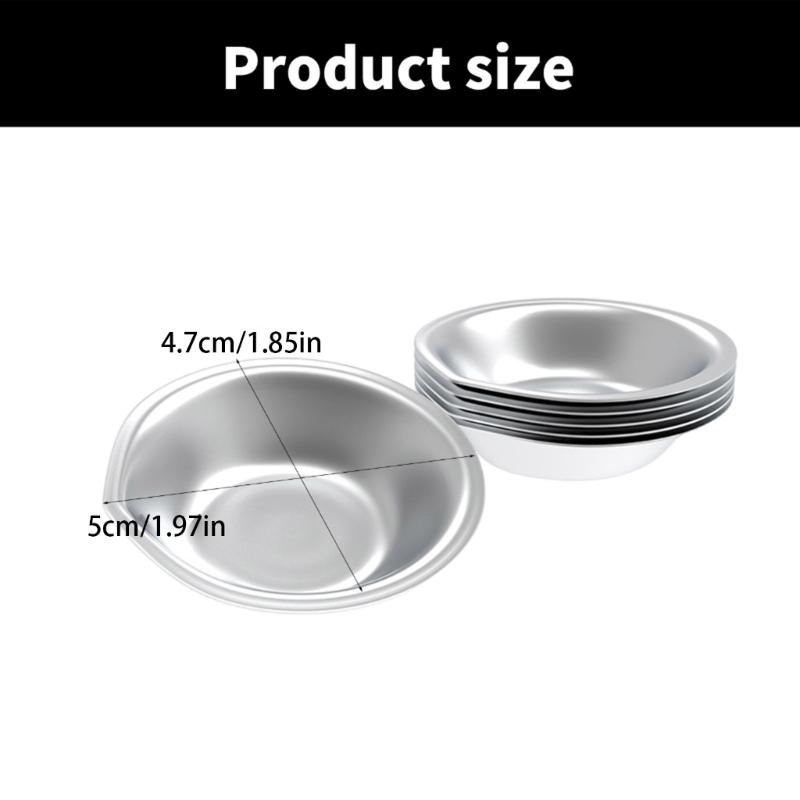 Pack Of 6 Small Round Stainless Steel Paint Mixing Trays for Watercolour & Art Projects, Enthusiasts Home And Studio Use