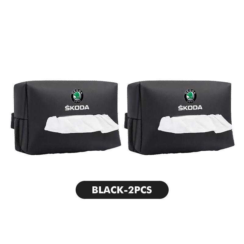 VIJT4 Car Tissue Box Cover Seat Back Hanging Type Tissue Storage Case For Skoda S Kodiaq Octavia 2 3 Yeti Karoq Rapid Fabia VII VRS