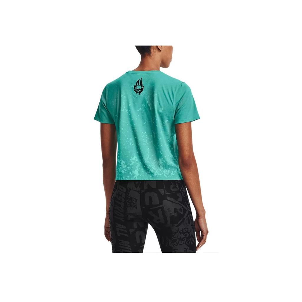 Under Armour Повседневная свободная укороченная футболка с коротким рукавом, женские топы, светло-зеленый 1370368-369