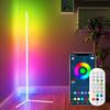 Aerlife RGB Floor Lamp with Remote Control, USB Powered, 142cm Tall, Stylish LED Stand Light with Timer Function, Suitable for Bedrooms, Corner