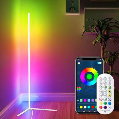 Торшер Aerlife RGB с пультом дистанционного управления, питание от USB, высота 142 см, стильный светодиодный светильник-стойка с функцией таймера, подходит для спален, углов