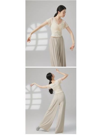 Женский топ с коротким рукавом для современного танца