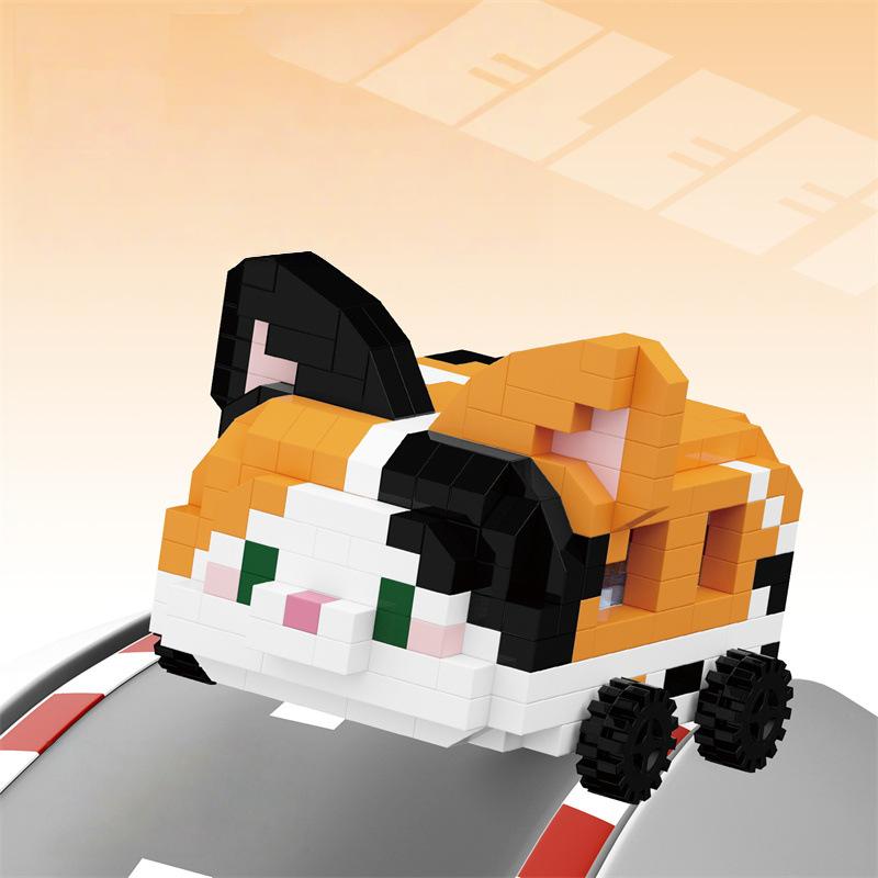 Cute Small Fleet Cartoon Animal Doll Toy Building Blocks Set with Planes Tanks Cars - Educational Puzzle Assembly Kit for Kids