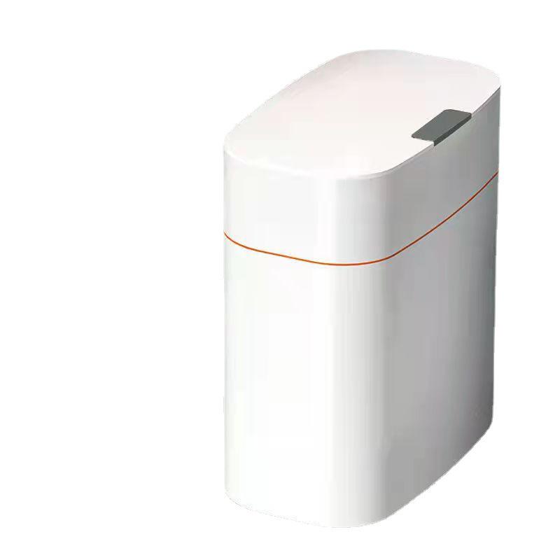 Luxury Smart Induction Trash Can with Automatic Lid: Narrow Electric Wastebasket for Bathroom and Toilet Paper Storage.
