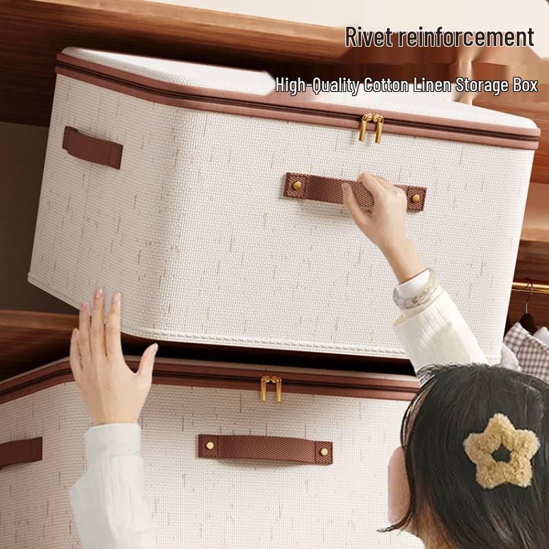 Хранилище для одеял из тибетского хлопка с заклепками и молнией - Большой ручной органайзер для одежды