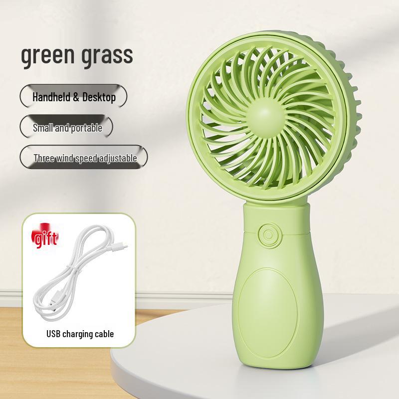 Portable Mini USB Rechargeable Handheld Fan with Desktop Stand - Student Gift