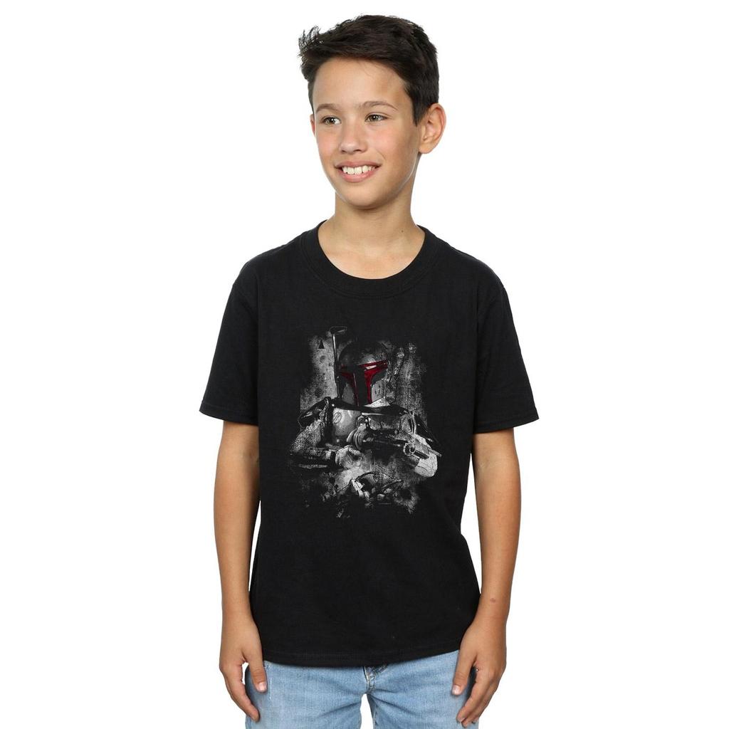 STAR WARS Потертая футболка для мальчиков с Бобой Феттом