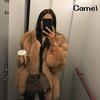 Winter Fashion Women Long Sleeve Outwear Fox Fur Warm Solid Color Thick Coat