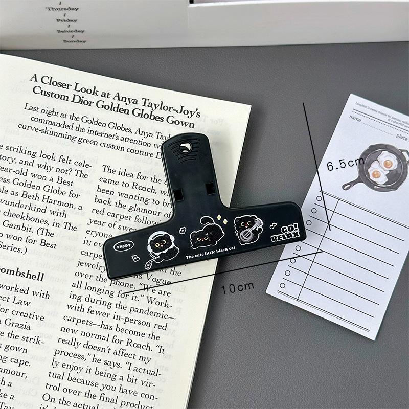 Кавайный Пластиковый Зажим в виде Черного Кота Милые Канцелярские Скрепки для Ежедневника Скрапбукинга Планера Многофункциональный Зажим для Счетов Заметок