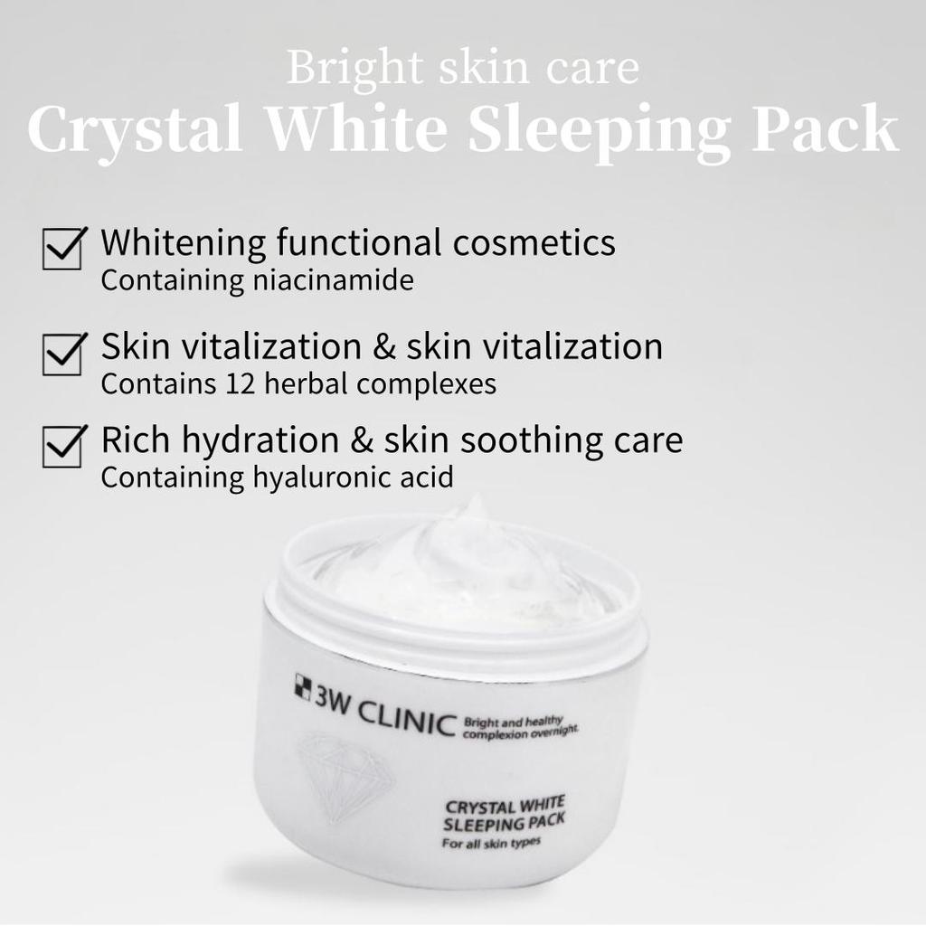 3W Clinic Sleeping Pack 100ml Water, Collagen, Snail, and White 4 Types of Sleeping Pack