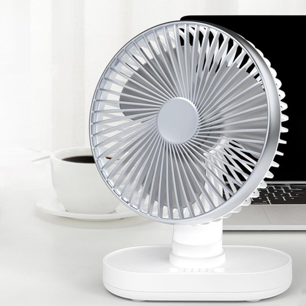 Rechargeable Desk Fan with 4 Speeds USB Powered Removable Multipurpose Desktop Fan -quiet Design Fan Small Fan for Bedrooms