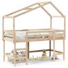 VidaXL Bunk Bed with Ladder and Roof 80x200 Cm Solid Pine Wood, Mid Sleeper, Loft Bed with Ladder, Bed 3282072