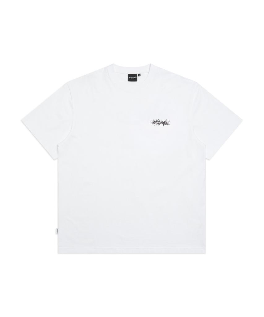 MARK GONZALES Water Next Sign Logo Short Sleeve T-Shirt - White