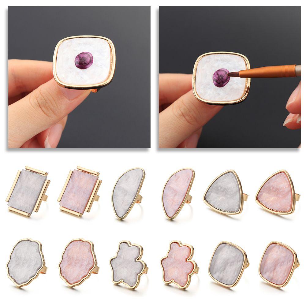 Shelf Display Rack UV Gel Polish Finger Ring Plate Nail Art Palette Pigment Holder Painting Palette