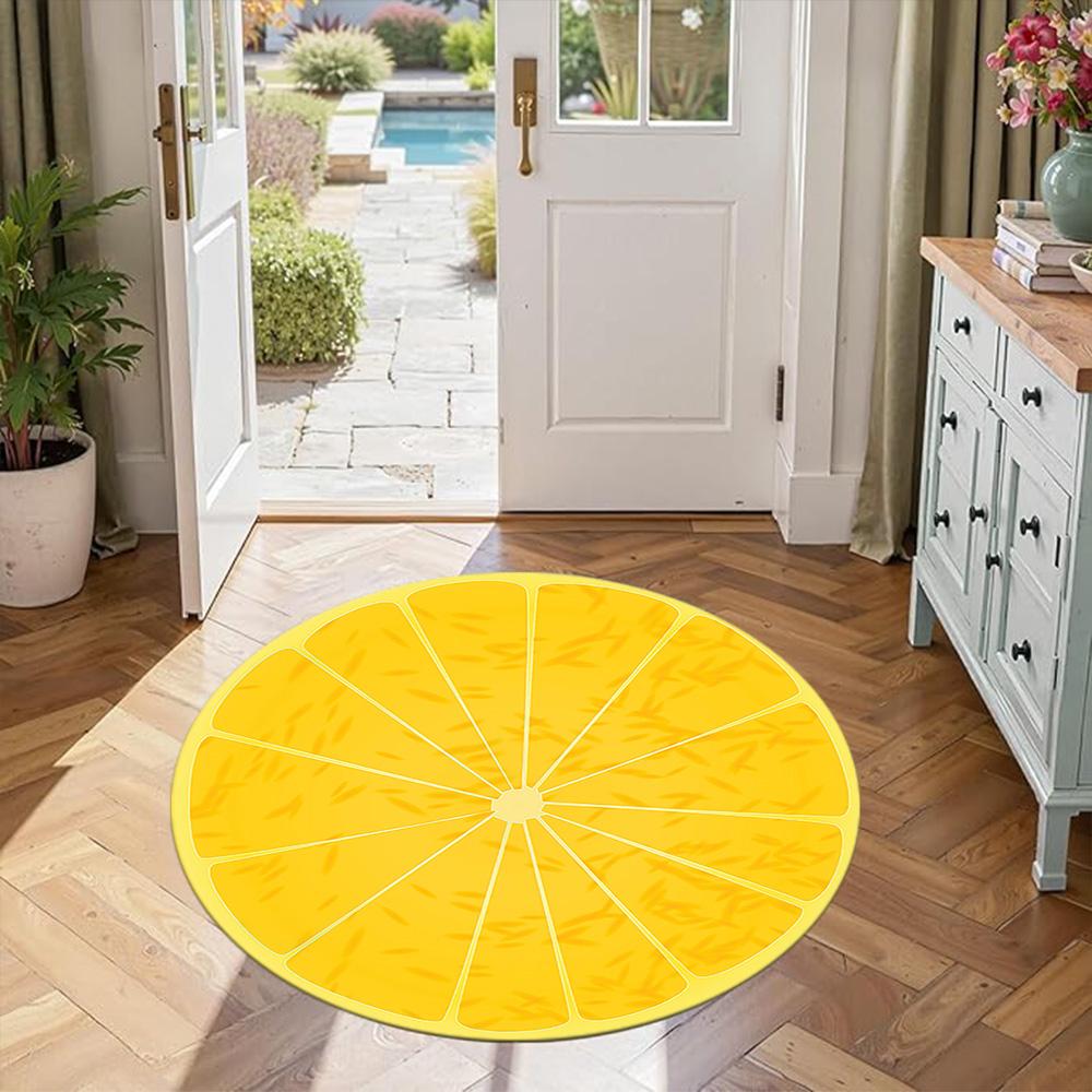 Fruit Round Office Rug Design for Foyer Playrooms Outdoor Bedrooms Anti-slip Round Rug Office home decor Perfect Gift for Women Men