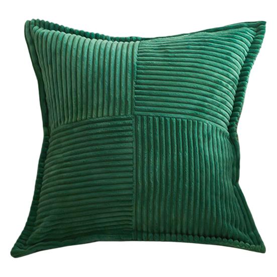 Рождественская наволочка, мягкий однотонный вельветовый полосатый квадратный декоративный чехол с широкой каймой, домашний декор