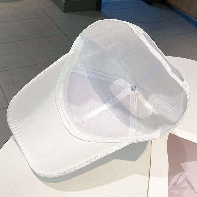 Бейсболка со стразами и бабочкой для детей, весна-лето, иностранный стиль, универсальная солнцезащитная козырек, кружевной узор