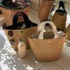 Casual Rattan Women's Handbag Summer Beach Straw Bag Woven Handbag Large Capacity Ladies Travel Bag