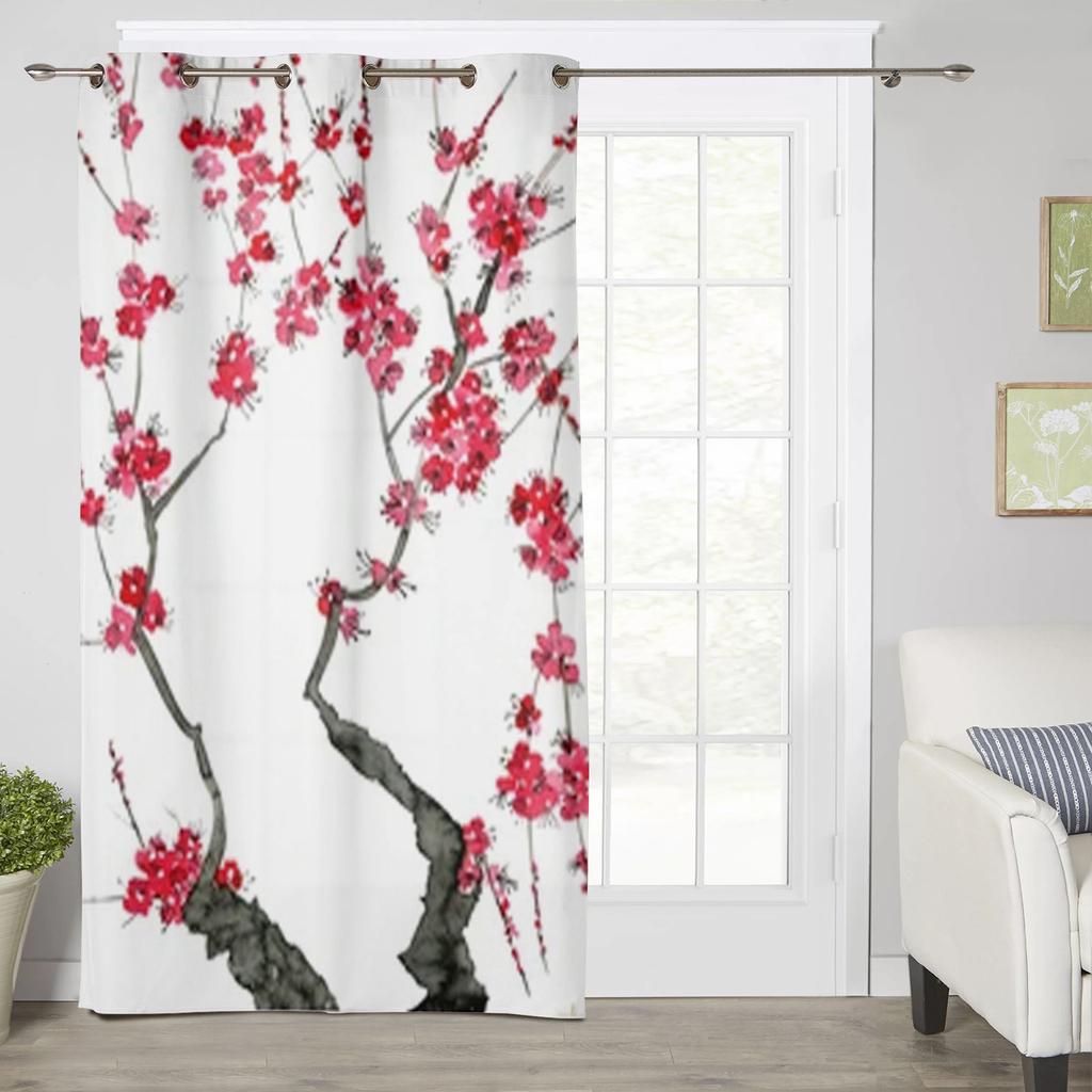 Black White Baroque Pattern Flower Vine Abstract Window Curtains Scenic Curtains for Living Room Decorative Items Living Room