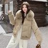 Short Cotton Puffer Coat With Faux Fur Collar Winter 2026 Warm Thick Casual Jacket Women