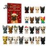Collectible Dog Ornaments Bulldog Advent Calendar 2026, 24 Days Acrylic Puppy Christmas Countdown Calendar, Decorative Animal Pendant 2D Flat