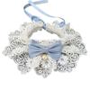 Fashion Neck Strap Dog Saliva Towel Lace Bowknot Pearl Collar Dog Neckerchief Puppy String Bib