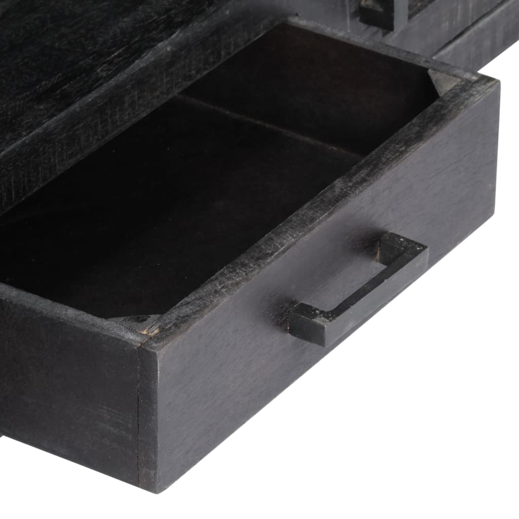 TV Cabinet Black 118 x 30 x 40 cm Solid Mango Wood