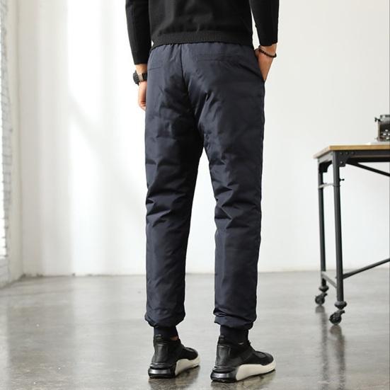 Зимние мужские утепленные брюки с толстой эластичной талией, ветрозащитные теплые брюки большого размера, водонепроницаемые брюки для мужчин среднего возраста, для повседневной носки на открытом воздухе для отцов