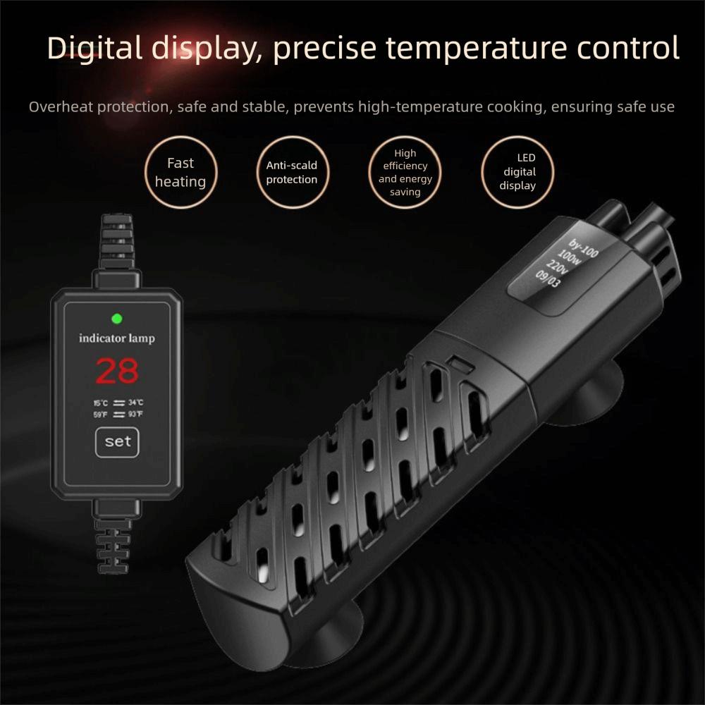 Low Water Level Aquarium Submersible Heater Quartz Glass Aquarium Thermostat Aquarium Supplies