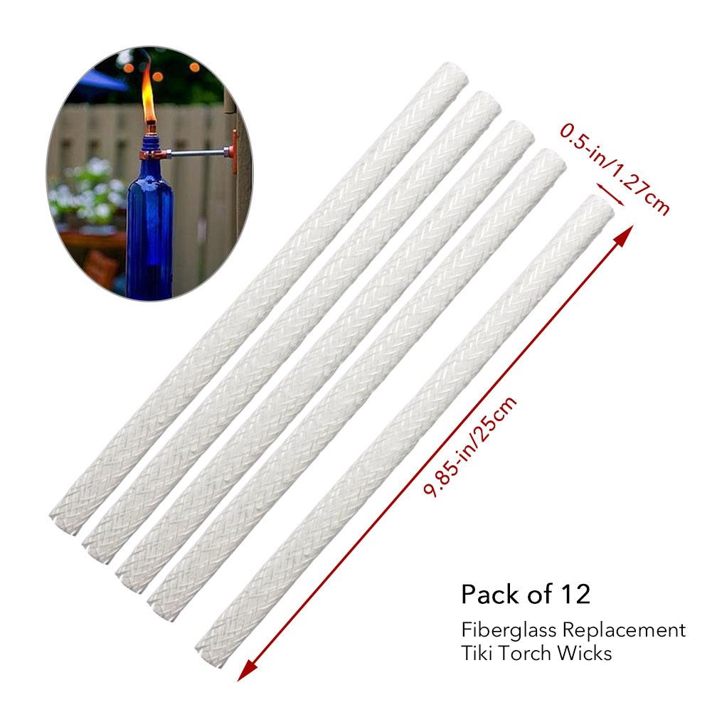 12 шт. сменный фитиль из стекловолокна Тики для бутылок вина, фонари Тики, освещение патио, садовый свет