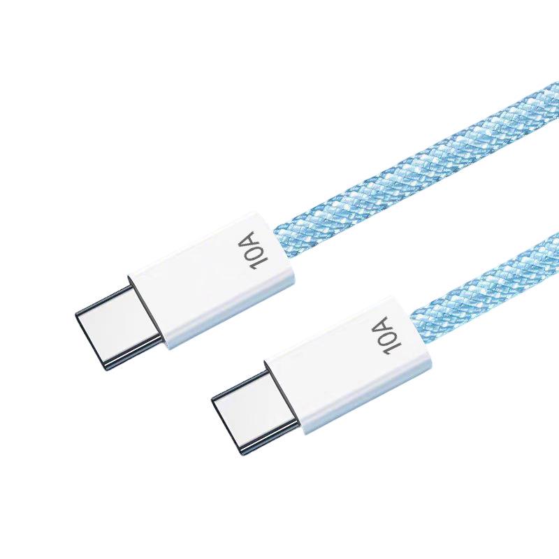 100W Fast Charging Braided Data Cable for Apple, Huawei, Vivo, Oppo Dual Type-C