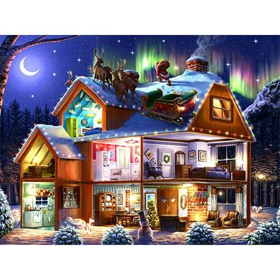 5D DIY Алмазная картина Рождественский дом Вышивка Мозаика Вышивка крестом Горный хрусталь Украшение