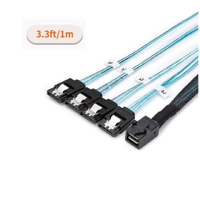 1 метр Внутренний HD Mini SAS SFF-8643 к 4 SATA кабель-провод для подключения к жесткому диску